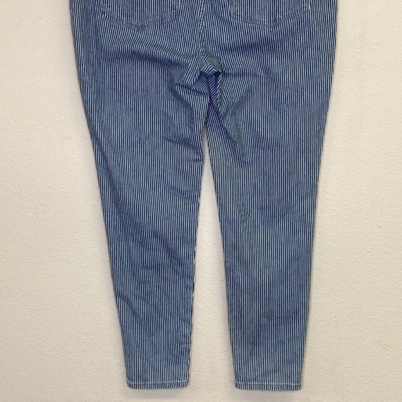 Madewell Blue and White Piper Stripe 9" Mid Rise Skinny Jeans NWT Size 31 - Picture 7 of 15